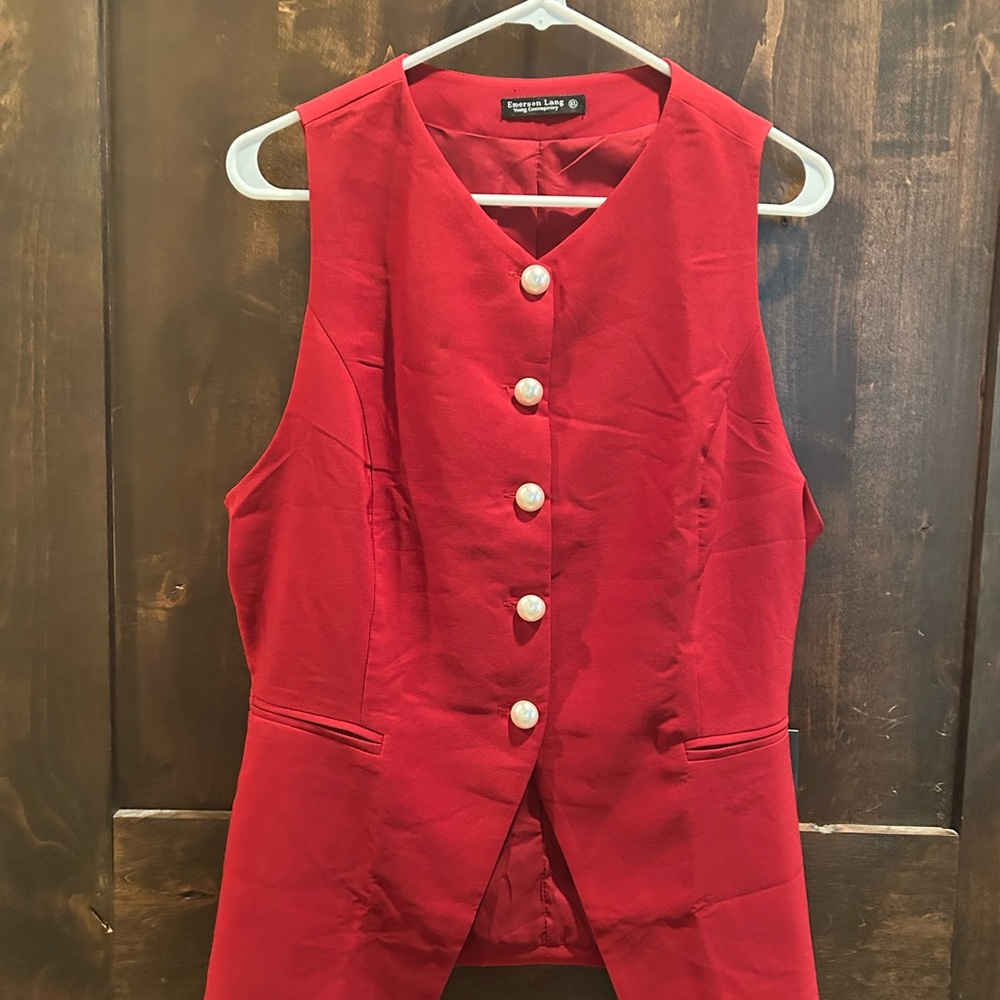 Maroon Emerson Lang Button-Up Vest